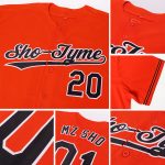 Personalized Orange Black-White Softball Jersey Team Custom Name and Number