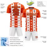 Personalized Orange Black-White Stars And Stripes Sublimation Soccer Uniform Jersey Team Custom Name and Number