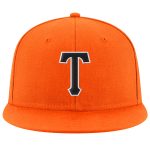 Personalized Orange Black-White Stitched Adjustable Snapback Hat Team Custom Name and Number