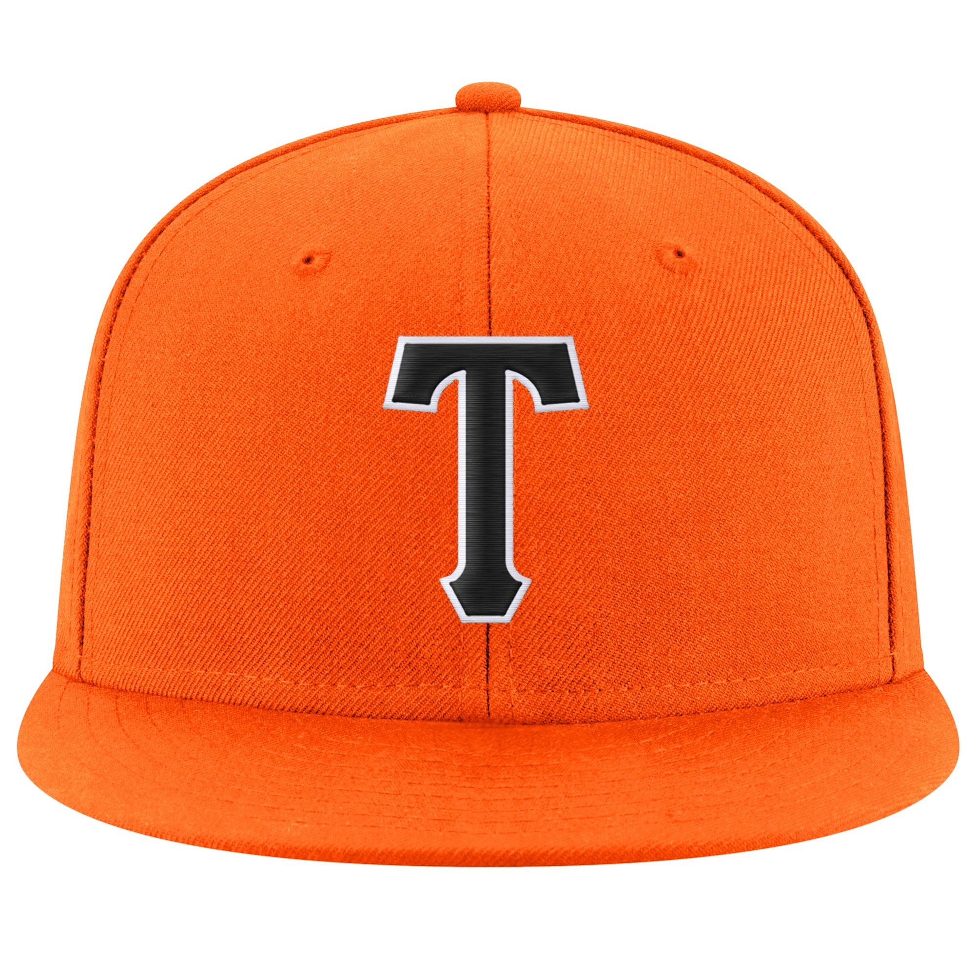 Personalized Orange Black-White Stitched Adjustable Snapback Hat Team Custom Name and Number