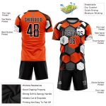 Personalized Orange Black-White Sublimation Soccer Uniform Jersey Team Custom Name and Number