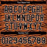 Personalized Orange Black-White Tiger Stripes 3D Pattern Design Bomber Full-Snap Varsity Letterman Jacket Team Custom Name and Number