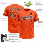 Personalized Orange Black-White Two-Button Unisex Softball Jersey
