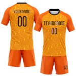 Personalized Orange Black-Yellow Geometric Shape Sublimation Volleyball Uniform Jersey Team Custom Name and Number