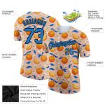 Personalized Orange Blue-Black 3D Pattern Design Summer Holiday Fruit And Flower Performance T-Shirt Team Custom Name and Number