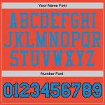 Personalized Orange Blue-Navy Authentic Throwback Basketball Jersey Team Custom Name and Number