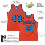 Personalized Orange Blue-Navy Authentic Throwback Basketball Jersey Team Custom Name and Number