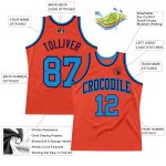 Personalized Orange Blue-Navy Authentic Throwback Basketball Jersey