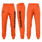 Personalized Orange Brown Fleece Jogger Sweatpants Team Custom Name and Number