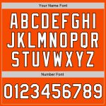 Personalized Orange Brown Pinstripe White Two-Button Unisex Softball Jersey Team Custom Name and Number