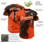 Personalized Orange Brown-White 3D Pattern Design Abstract Brush Stroke Authentic Baseball Jersey Team Custom Name and Number