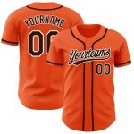 Personalized Orange Brown-White Authentic Baseball Jersey