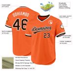 Personalized Orange Brown-White Authentic Throwback Baseball Jersey Team Custom Name and Number