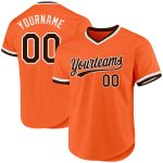 Personalized Orange Brown-White Authentic Throwback Baseball Jersey Team Custom Name and Number