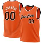 Personalized Orange Brown-White Authentic Throwback Basketball Jersey
