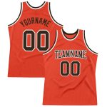Personalized Orange Brown-White Authentic Throwback Basketball Jersey Team Custom Name and Number