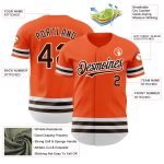Personalized Orange Brown-White Line Authentic Baseball Jersey Team Custom Name and Number