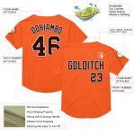 Personalized Orange Brown-White Mesh Authentic Throwback Baseball Jersey