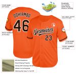 Personalized Orange Brown-White Mesh Authentic Throwback Baseball Jersey Team Custom Name and Number