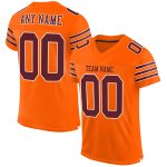 Personalized Orange Burgundy-White Mesh Authentic Football Jersey Team Custom Name and Number