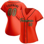 Personalized Orange Camo-Black Authentic Baseball Jersey Team Custom Name and Number