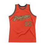 Personalized Orange Camo-Old Gold Authentic Throwback Basketball Jersey Team Custom Name and Number