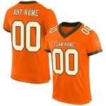Personalized Orange Cream-Olive Mesh Authentic Football Jersey Team Custom Name and Number