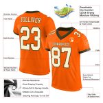 Personalized Orange Cream-Olive Mesh Authentic Football Jersey Team Custom Name and Number