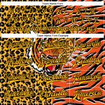 Personalized Orange Gold-Black Tiger And Leopard Print 3D Pattern Design Bomber Full-Snap Varsity Letterman Jacket Team Custom Name and Number