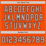 Personalized Orange Gray-Black Bomber Full-Snap Varsity Letterman Jacket Team Custom Name and Number