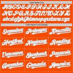 Personalized Orange Gray Pinstripe White Two-Button Unisex Softball Jersey Team Custom Name and Number