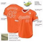 Personalized Orange Gray-White Authentic Throwback Baseball Jersey Team Custom Name and Number