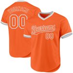 Personalized Orange Gray-White Authentic Throwback Baseball Jersey Team Custom Name and Number