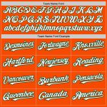 Personalized Orange Green Pinstripe White Two-Button Unisex Softball Jersey Team Custom Name and Number