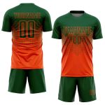 Personalized Orange Green Sublimation Soccer Uniform Jersey Team Custom Name and Number