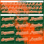 Personalized Orange Green-White 3D Pattern Design Abstract Brush Stroke Authentic Baseball Jersey Team Custom Name and Number