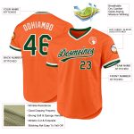 Personalized Orange Green-White Authentic Throwback Baseball Jersey Team Custom Name and Number