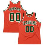 Personalized Orange Green-White Authentic Throwback Basketball Jersey