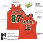 Personalized Orange Green-White Authentic Throwback Basketball Jersey
