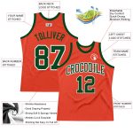 Personalized Orange Green-White Authentic Throwback Basketball Jersey Team Custom Name and Number