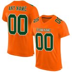 Personalized Orange Green-White Mesh Authentic Football Jersey Team Custom Name and Number