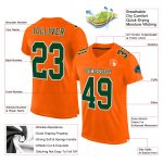 Personalized Orange Green-White Mesh Authentic Football Jersey Team Custom Name and Number