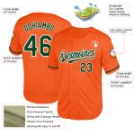 Personalized Orange Green-White Mesh Authentic Throwback Baseball Jersey Team Custom Name and Number