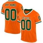 Personalized Orange Green-White Mesh Authentic Throwback Football Jersey Team Custom Name and Number