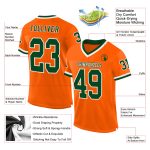 Personalized Orange Green-White Mesh Authentic Throwback Football Jersey Team Custom Name and Number