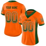 Personalized Orange Green-White Mesh Drift Fashion Football Jersey Team Custom Name and Number