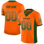 Personalized Orange Green-White Mesh Drift Fashion Football Jersey Team Custom Name and Number