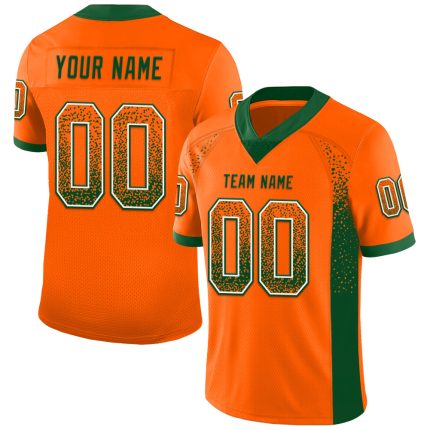 Personalized Orange Green-White Mesh Drift Fashion Football Jersey Team Custom Name and Number