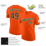 Personalized Orange Green-White Performance T-Shirt Team Custom Name and Number