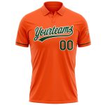 Personalized Orange Green-White Performance Vapor Golf Polo Shirt Team Custom Name and Number